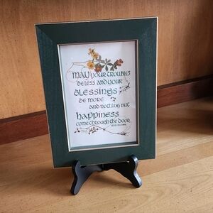 Green Framed Inspirational Quote Decor